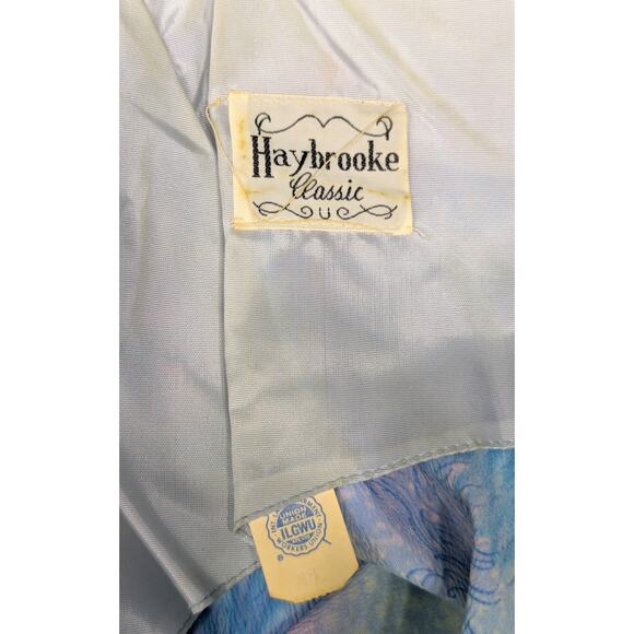 VINTAGE Haybrooke Classic - Blue Floral, Sleeveless, Zip Back, Pleated, Belted - Picture 3 of 10